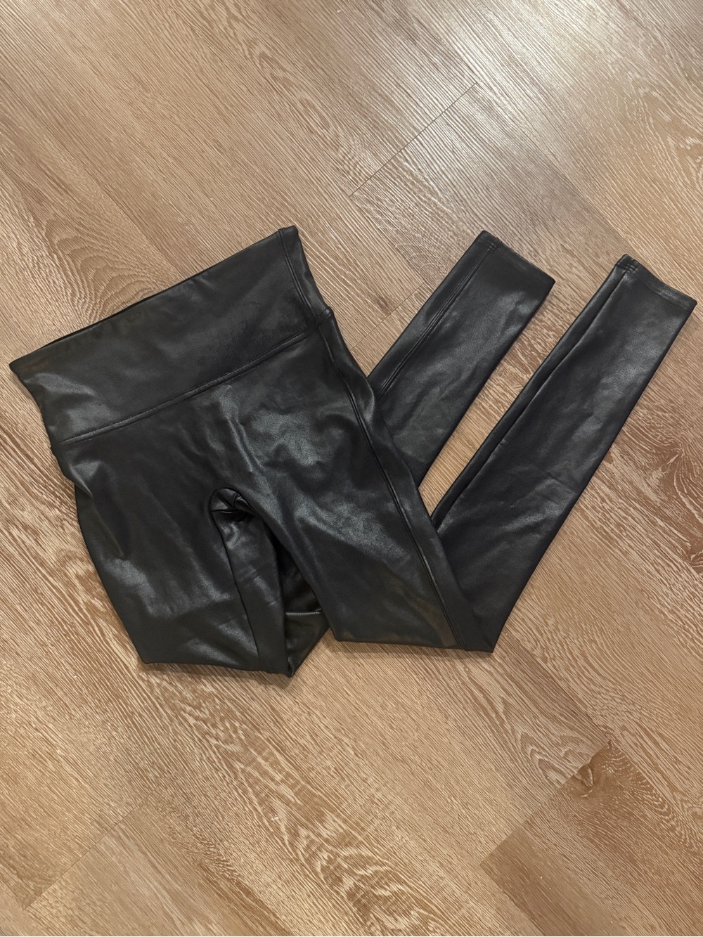 SPANX Black Faux Leather Leggings
